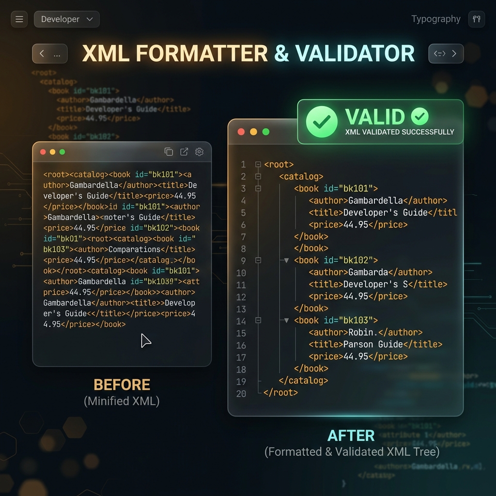 XML Formatter and Validator: Clean Up Messy XML in One Click